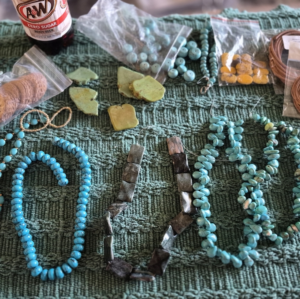 Assorted Faux Turquoise Bead Necklace Lot.